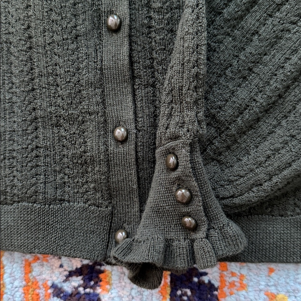 Sezan Louis Cable-Knit Button Cardigan size XS - Picture 4 of 7